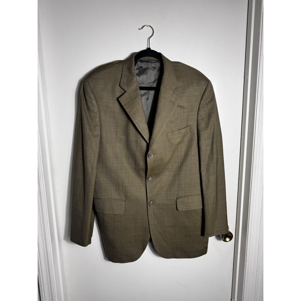 Jack Victor Montreal Men's 42R Sport Coat Blazer 100% Wool Plaid Made in Canada